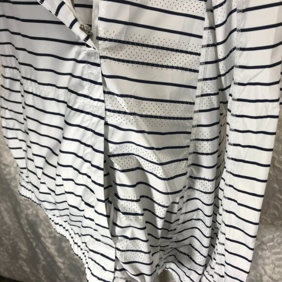 Lululemon Run In The Rain Jacket Quiet Stripe White Deep Indigo Sz 4 - Picture 11 of 15